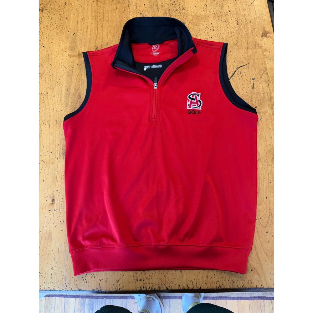 Zero Restriction Tour Series Size S Mens Red 1/4 Zip Golf Vest SA Cavalier Golf